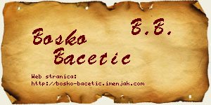 Boško Bacetić vizit kartica